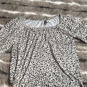 Anthropologie Black and White Patterned Blouse